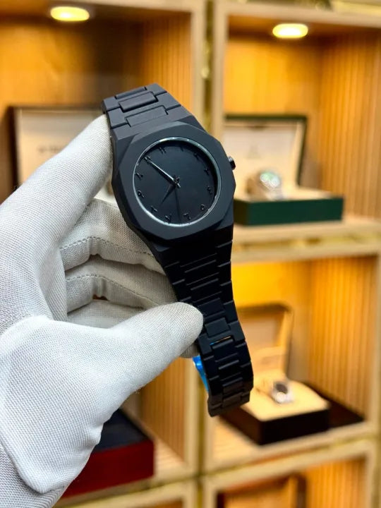 ⌚ Arabic Black Aura Watch | Modern Men’s Stainless Steel Quartz Watch