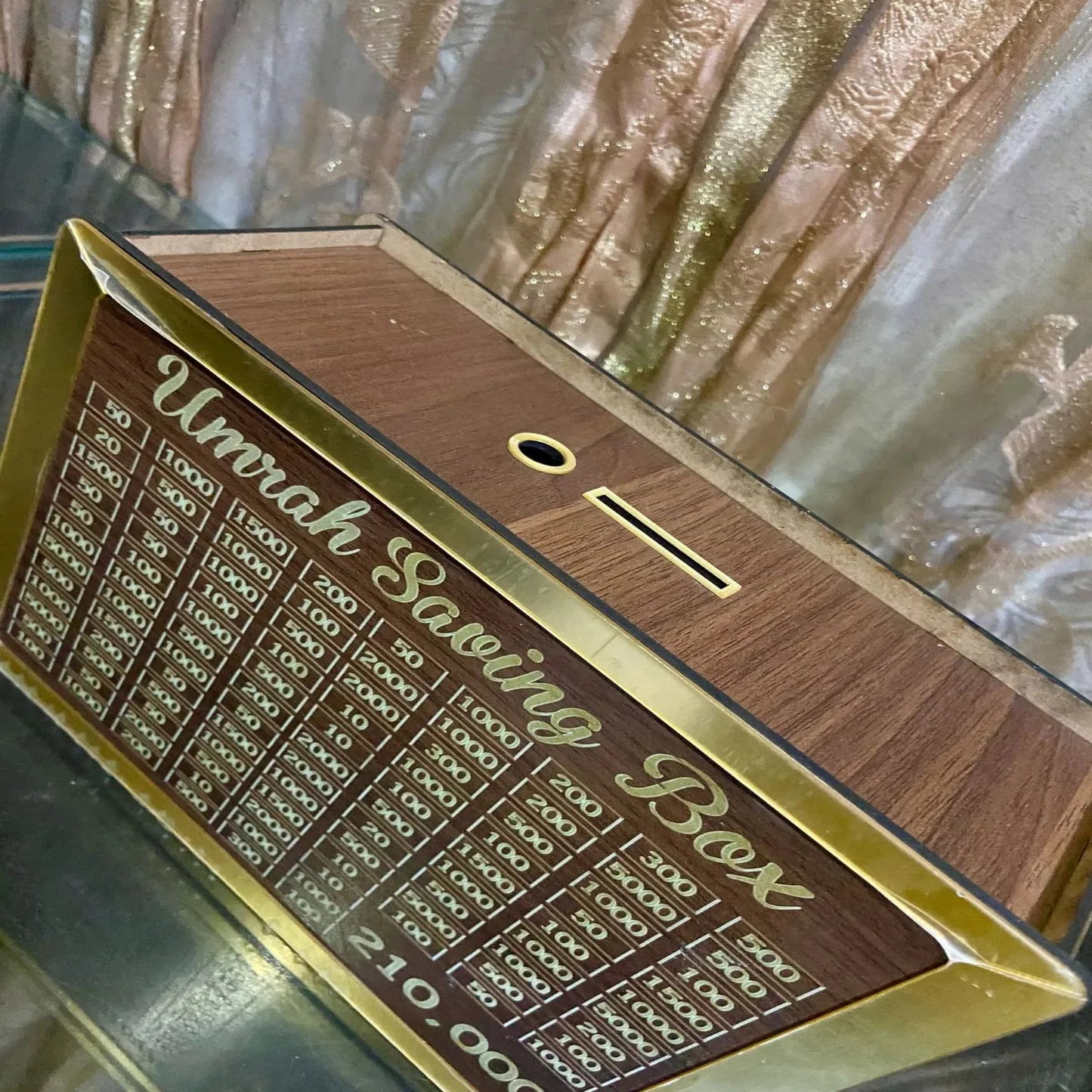 🕋 Umrah Saving Box – Wooden Islamic Money Saving Box